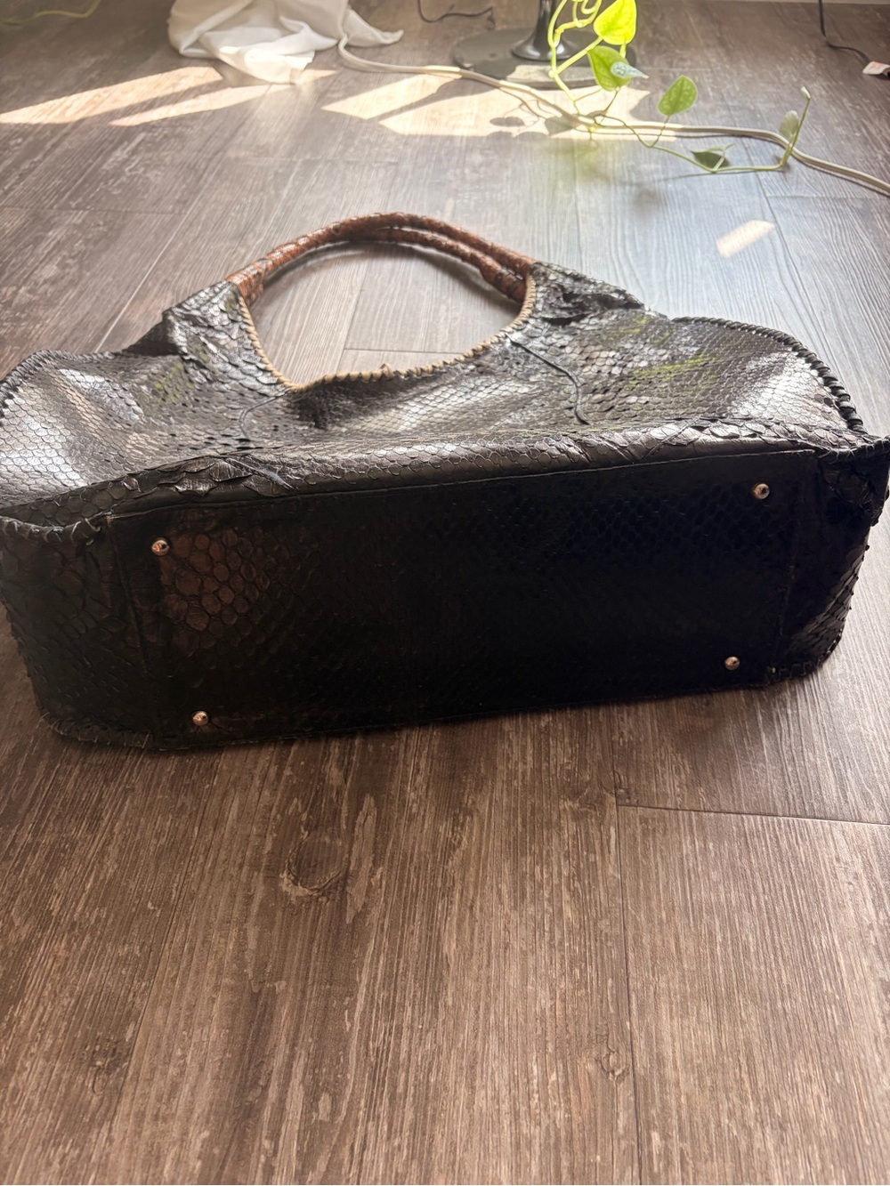 Large Handmade Python skin Hobo Bag - Picture 13 of 15